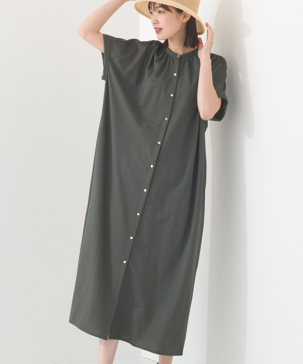 【OMNES】接触冷感 前開きシャツワンピース【252W427OMN008】