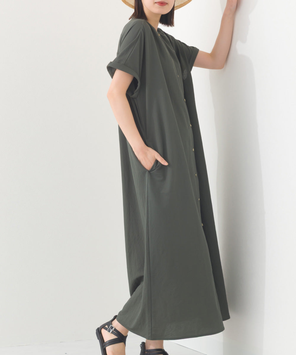 【OMNES】接触冷感 前開きシャツワンピース【252W427OMN008】