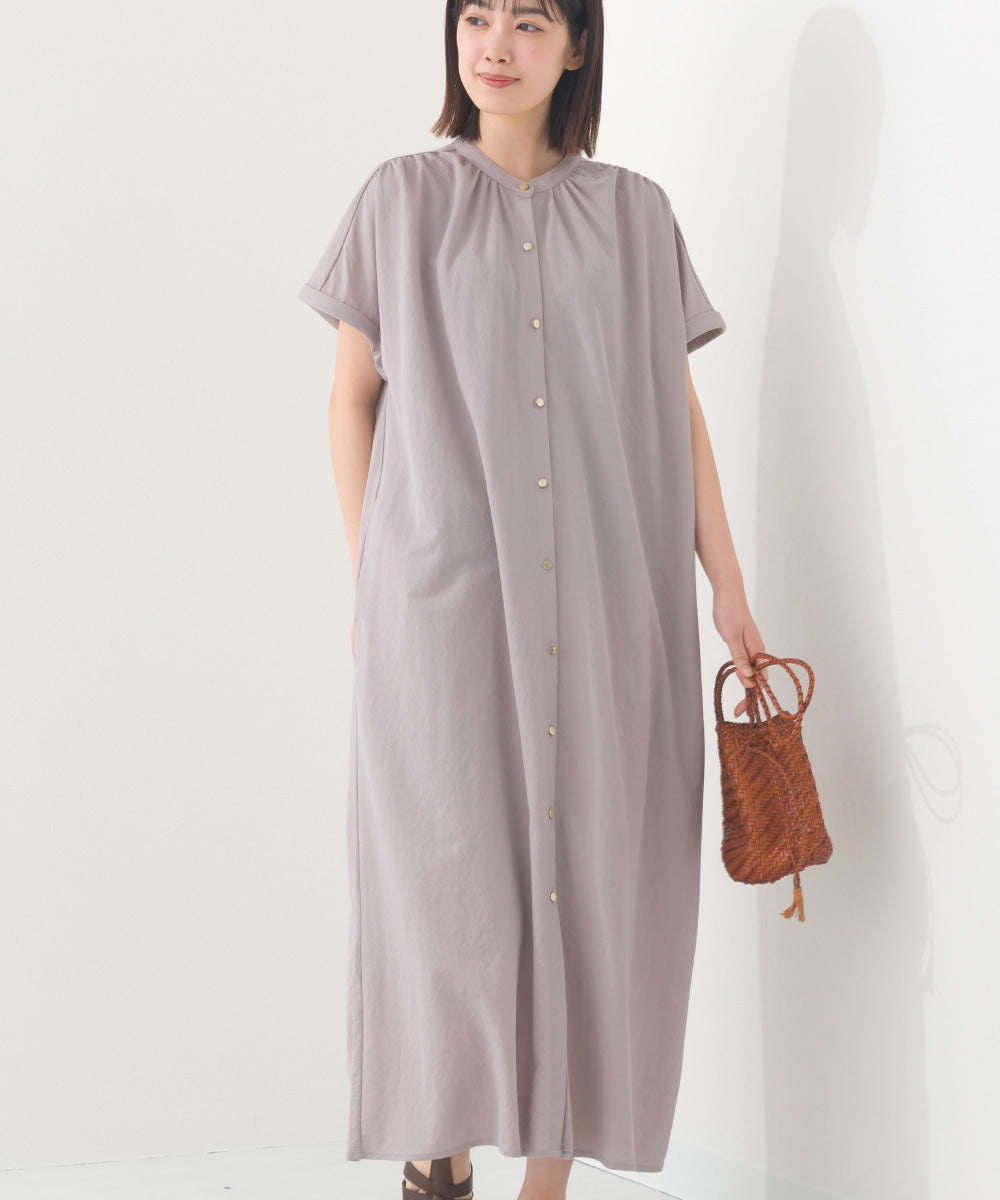 【OMNES】接触冷感 前開きシャツワンピース【252W427OMN008】