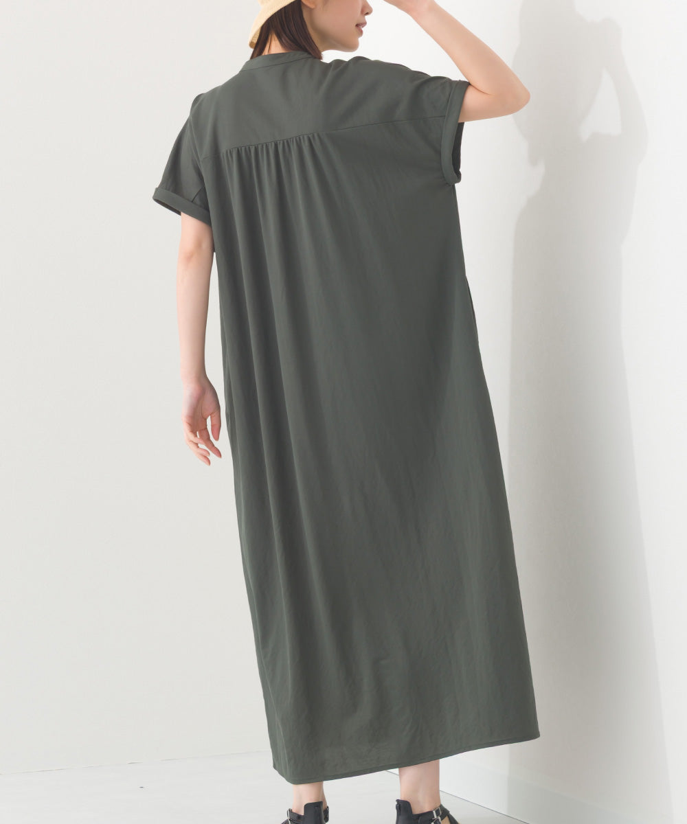 【OMNES】接触冷感 前開きシャツワンピース【252W427OMN008】