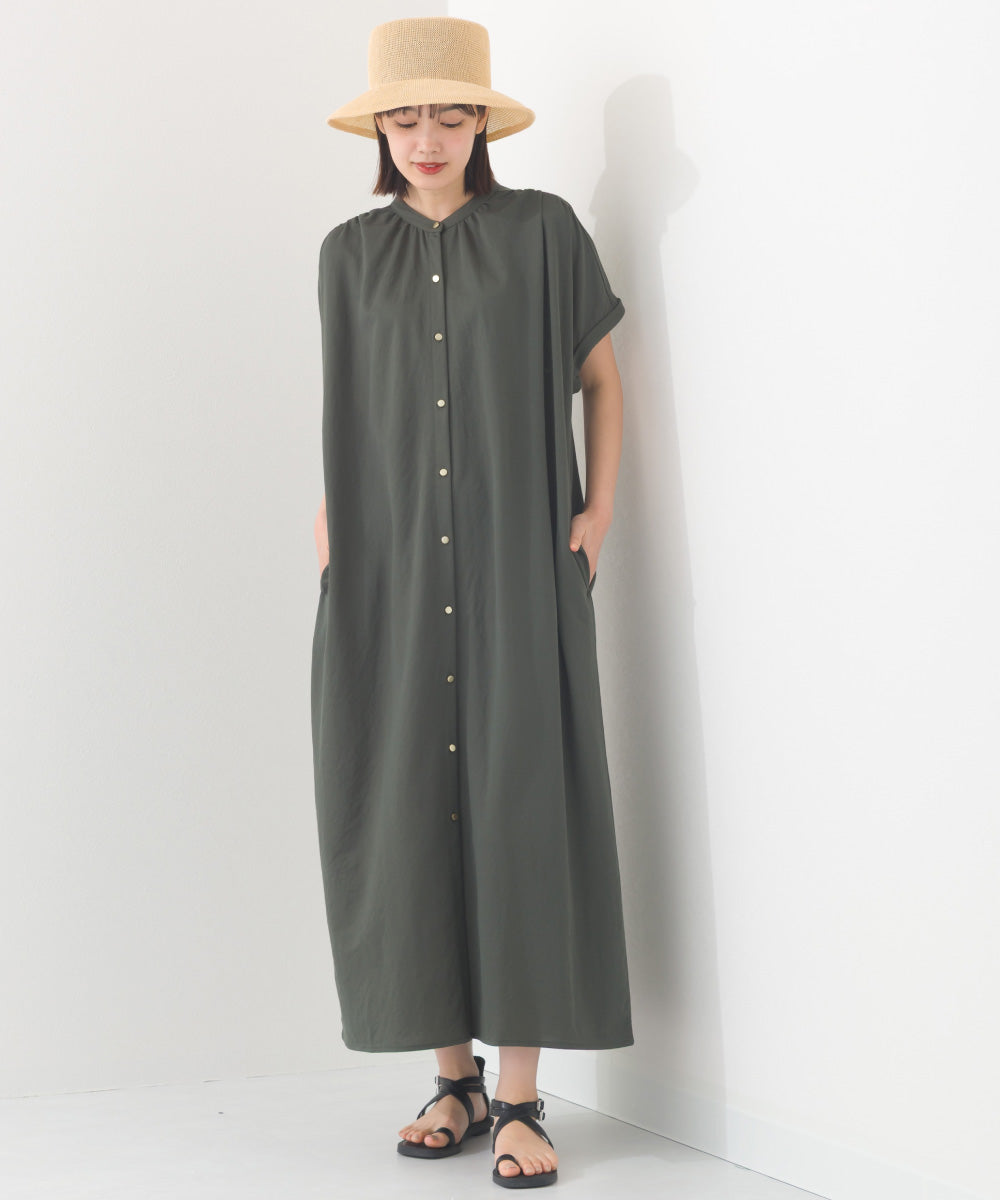 【OMNES】接触冷感 前開きシャツワンピース【252W427OMN008】