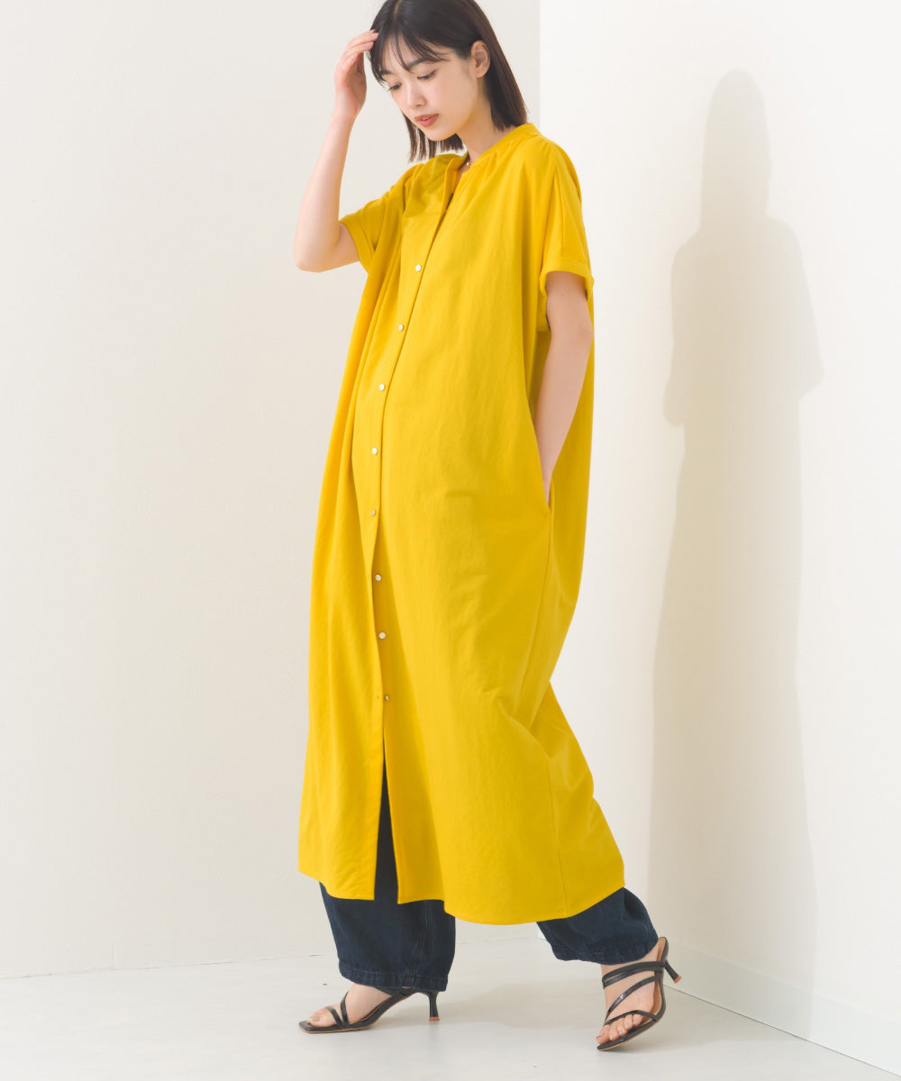 【OMNES】接触冷感 前開きシャツワンピース【252W427OMN008】