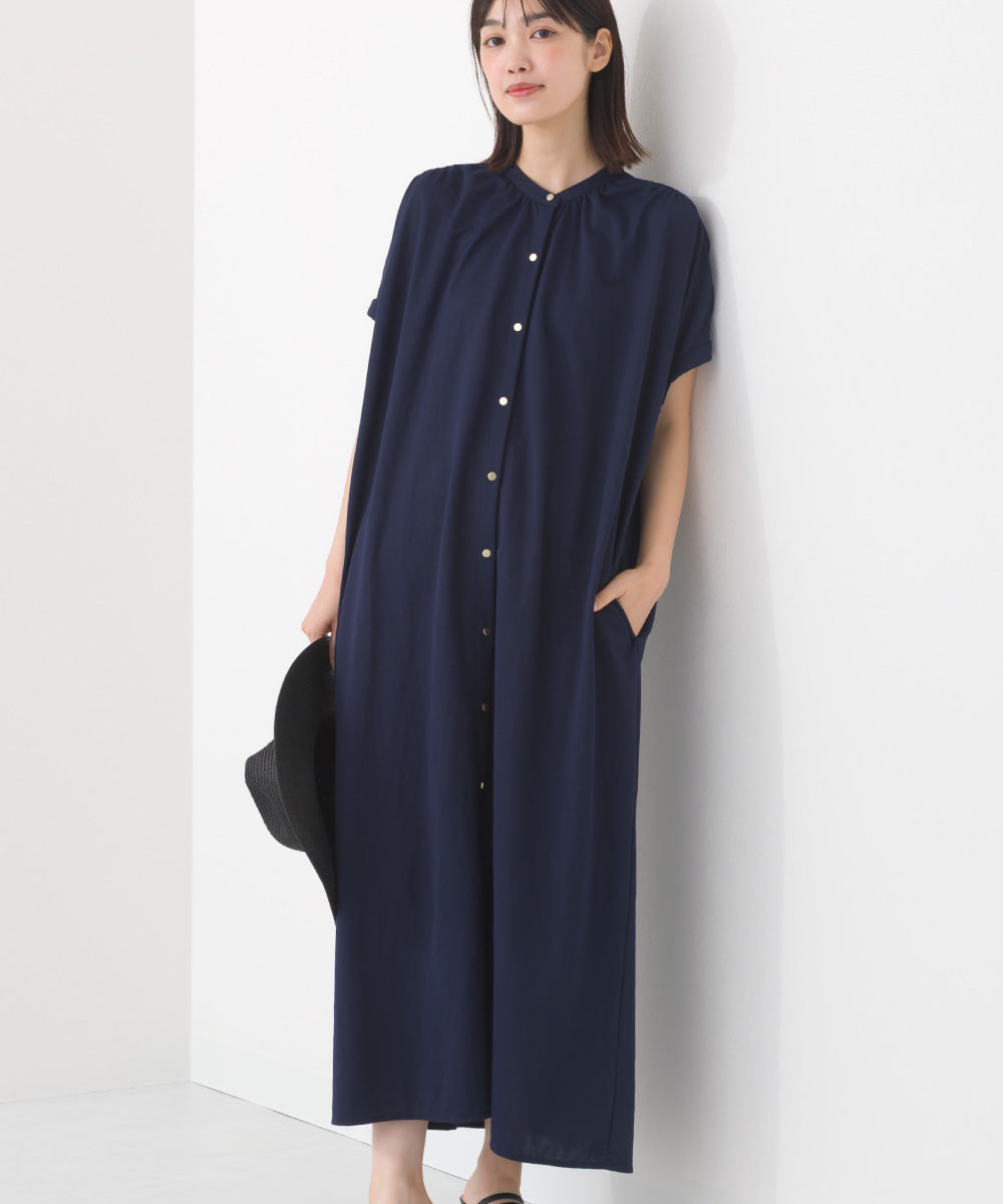 【OMNES】接触冷感 前開きシャツワンピース【252W427OMN008】