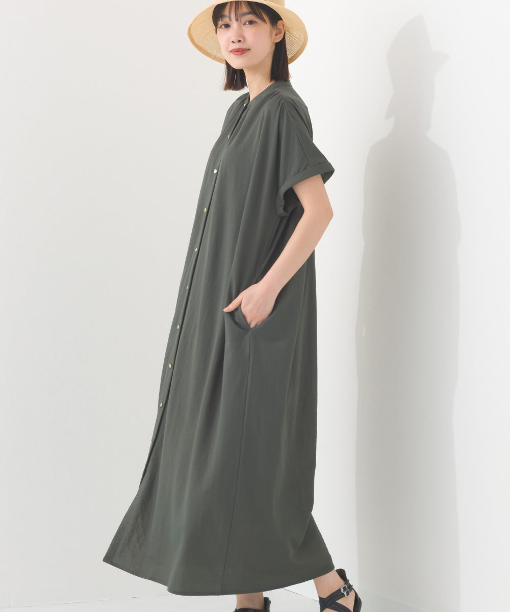 【OMNES】接触冷感 前開きシャツワンピース【252W427OMN008】