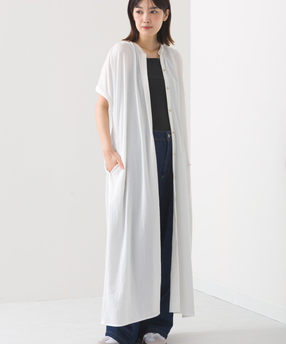 【OMNES】接触冷感 前開きシャツワンピース【252W427OMN008】