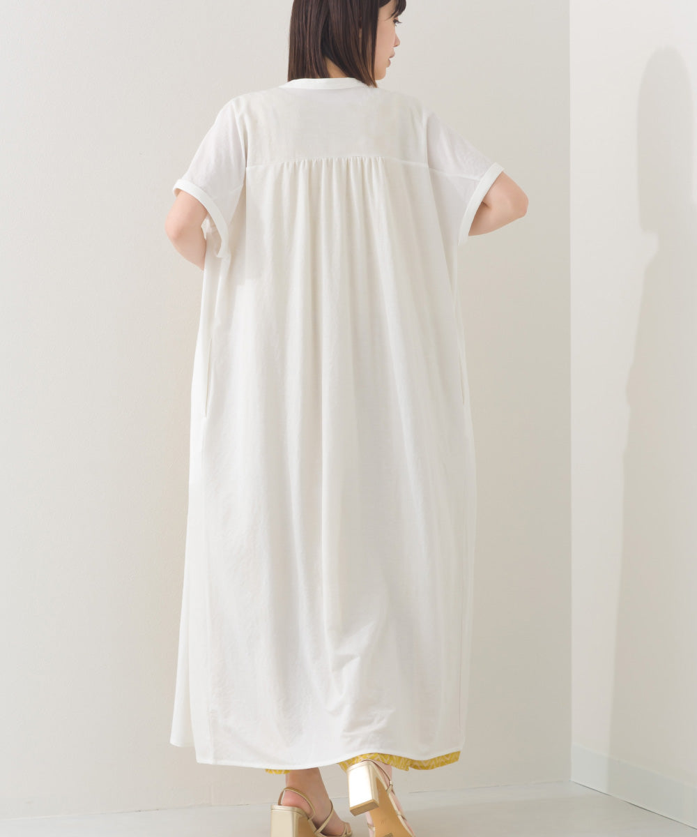 【OMNES】接触冷感 前開きシャツワンピース【252W427OMN008】