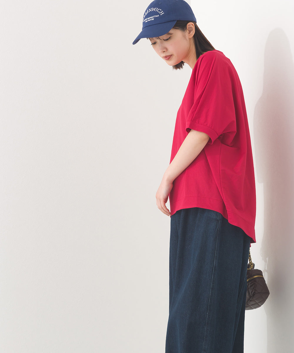 【OMNES】接触冷感ビッグシルエットプルオーバー半袖Tシャツ【252W427OMN009】