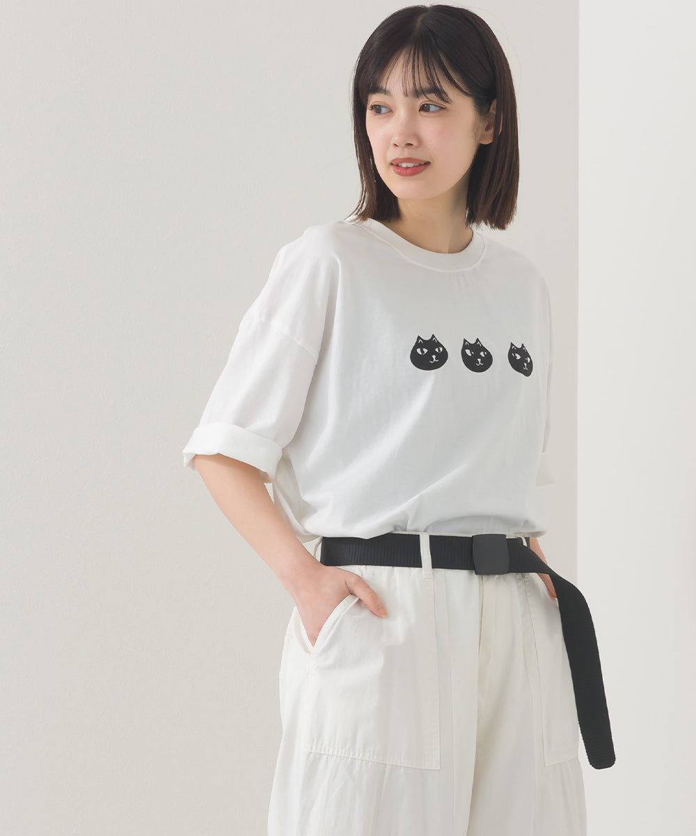 【OMNES】プリントTシャツD ねこちゃん【252W427EVN004】