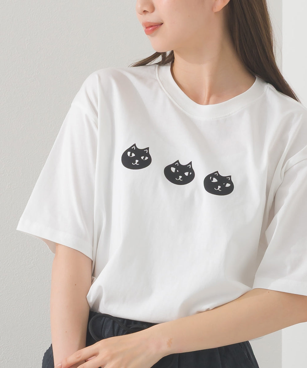 【OMNES】プリントTシャツD ねこちゃん【252W427EVN004】