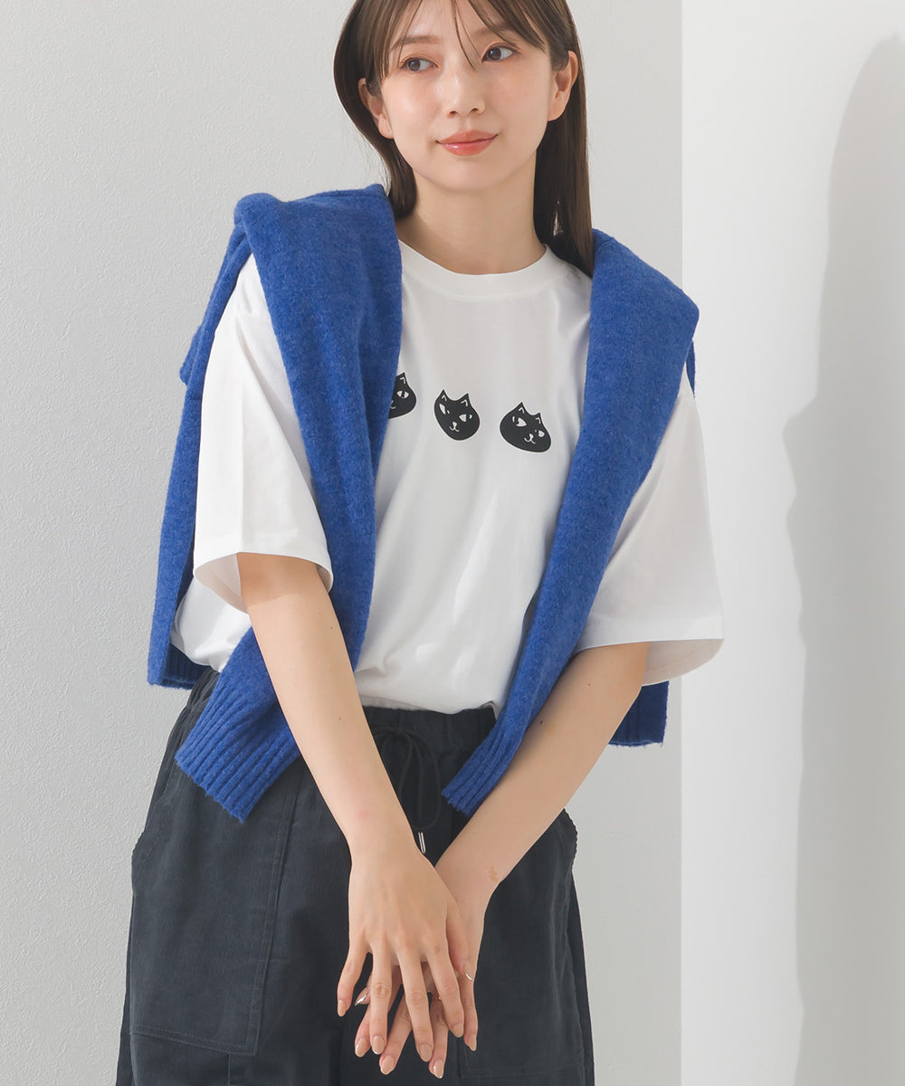 【OMNES】プリントTシャツD ねこちゃん【252W427EVN004】