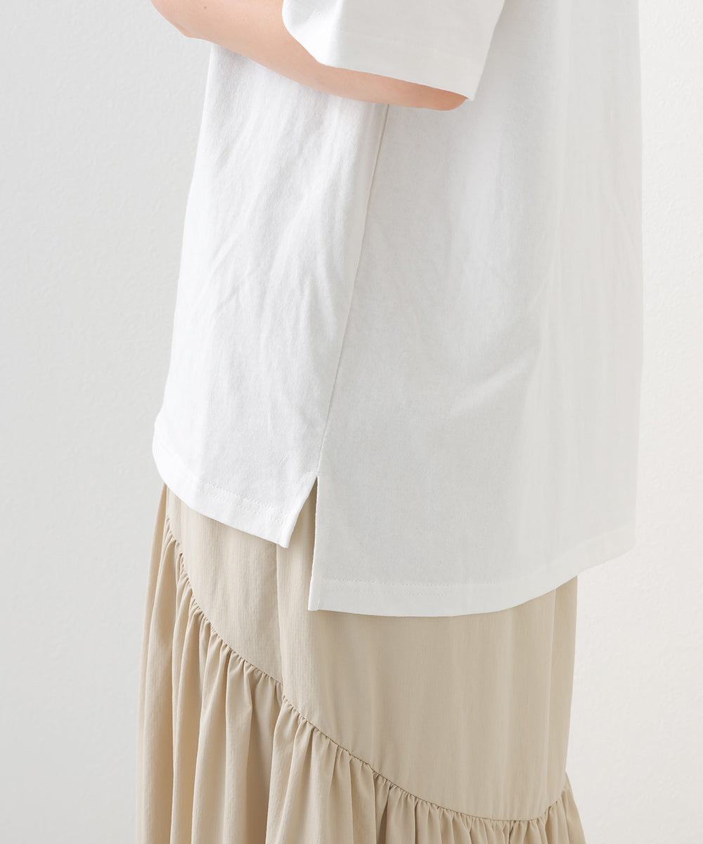 【OMNES】コットンロゴプリントオーバーサイズTシャツ ベアFLAG 半袖Tシャツ【253W427OMN014】