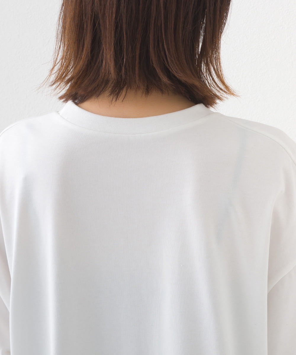 【OMNES】きれいめロゴプリントTシャツ OMNES刺繍 半袖Tシャツ【253W427OMN015】