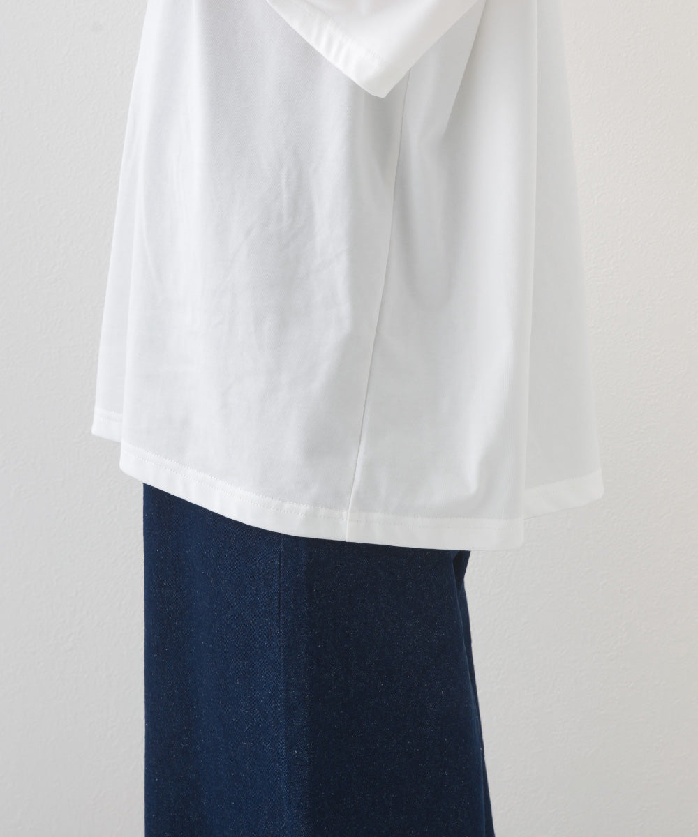 【OMNES】きれいめロゴプリントTシャツ OMNES刺繍 半袖Tシャツ【253W427OMN015】
