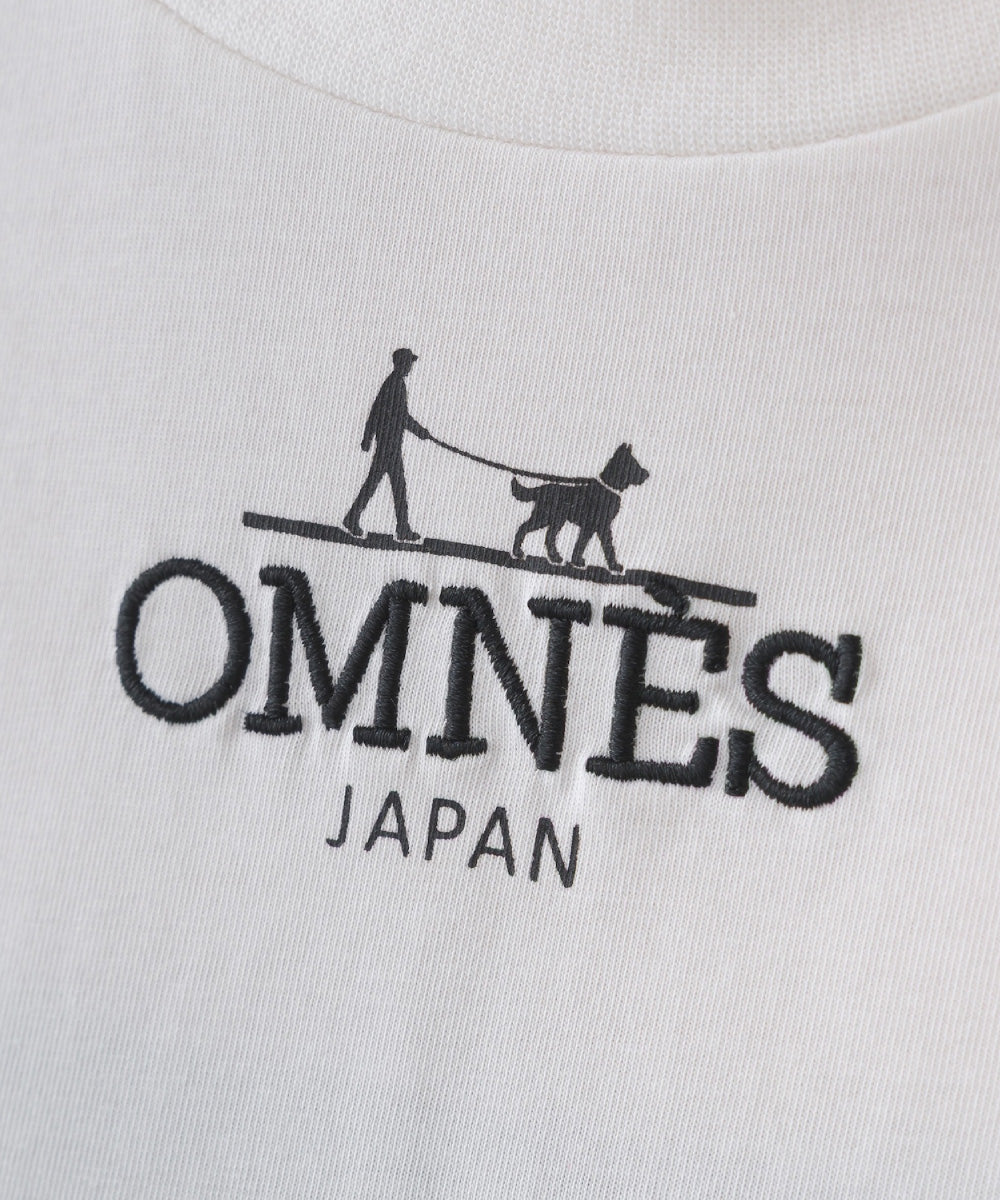 【OMNES】きれいめロゴプリントTシャツ OMNES刺繍 半袖Tシャツ【253W427OMN015】