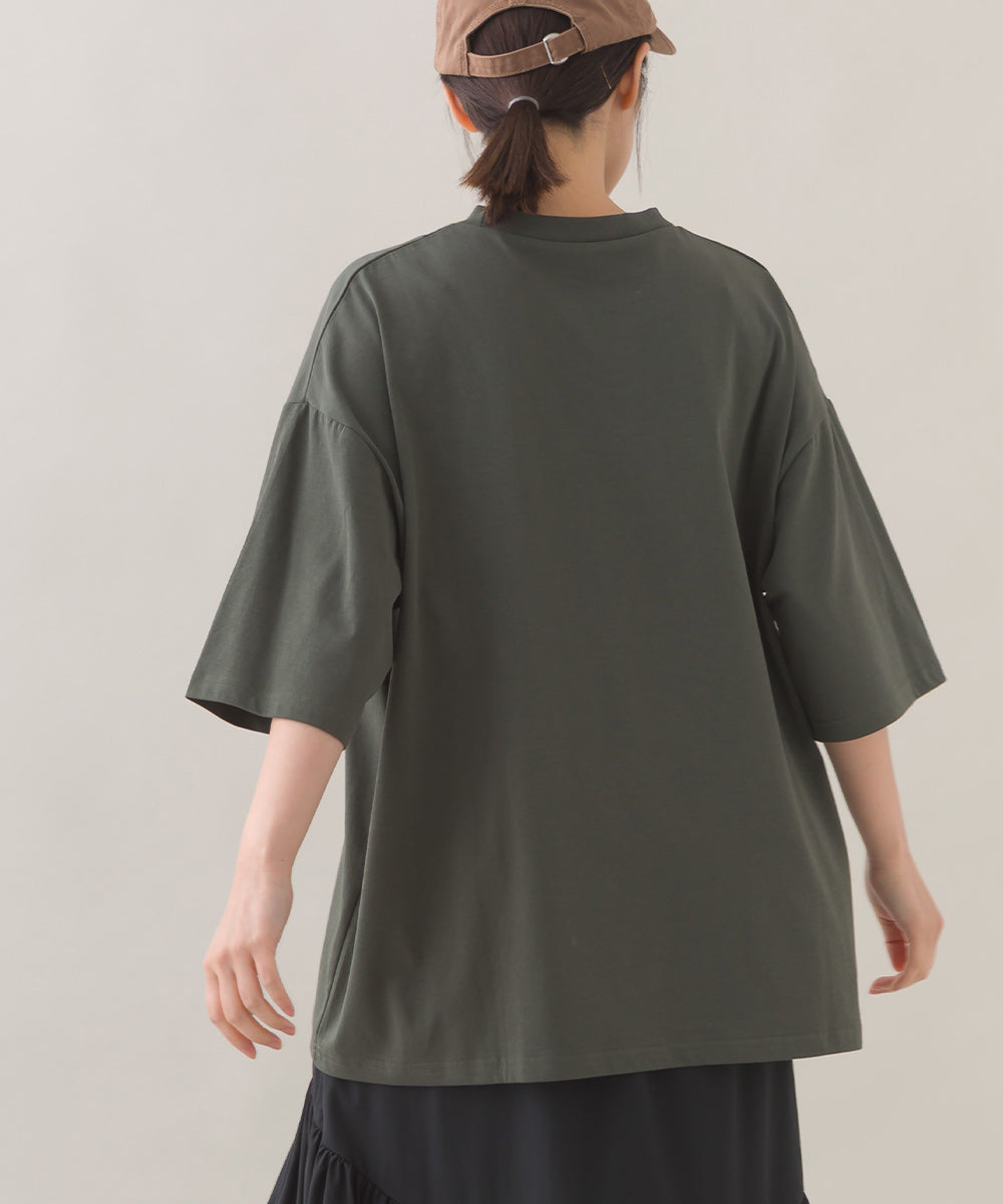 【OMNES】きれいめロゴプリントTシャツ HAVE A NICEDAY 半袖Tシャツ【253W427OMN016】