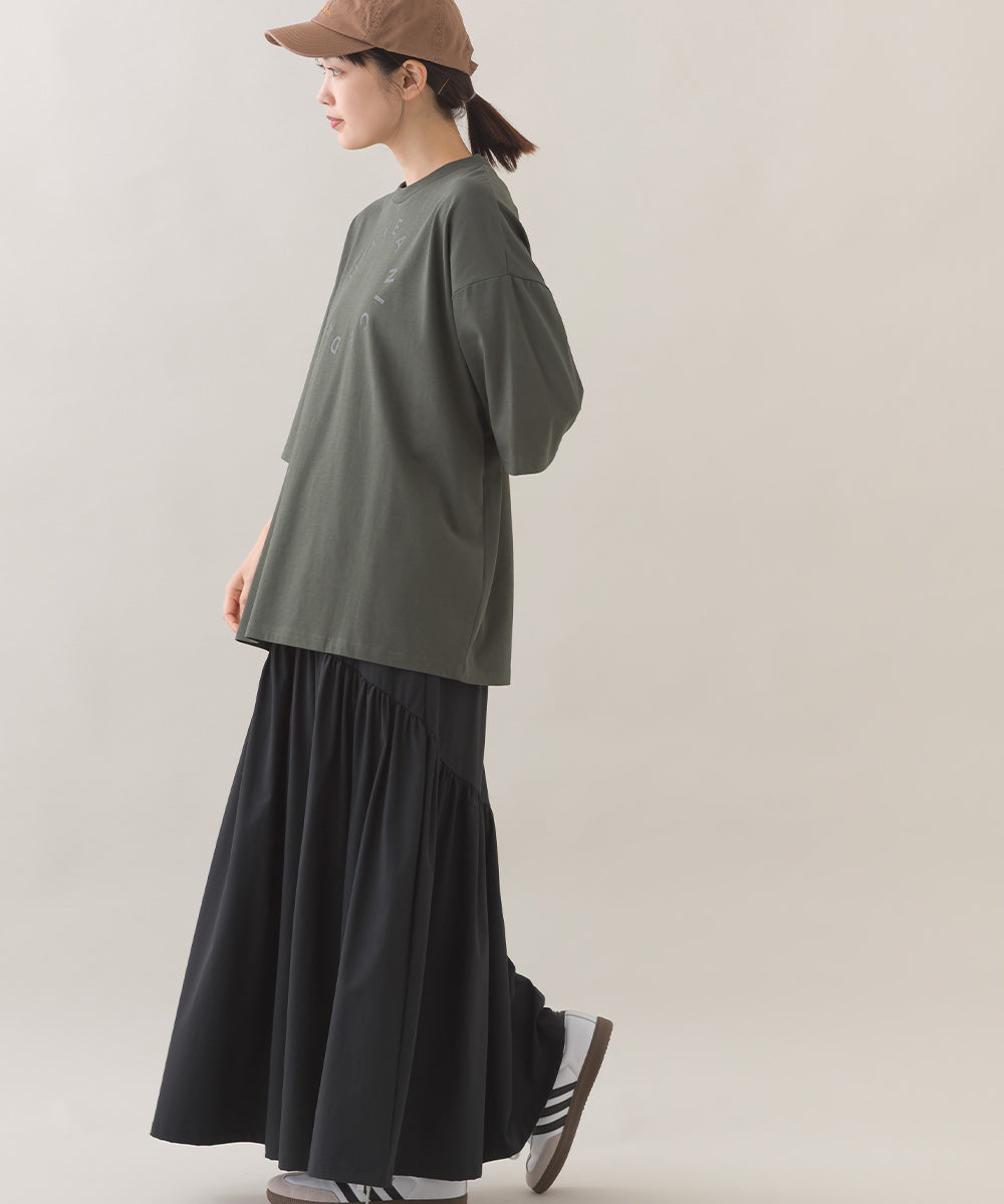 【OMNES】きれいめロゴプリントTシャツ HAVE A NICEDAY 半袖Tシャツ【253W427OMN016】