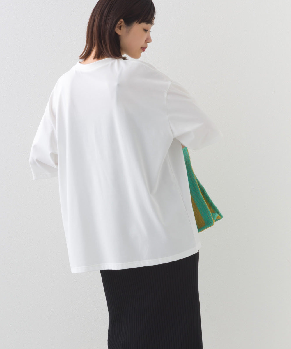 【OMNES】きれいめロゴプリントTシャツ HAVE A NICEDAY 半袖Tシャツ【253W427OMN016】