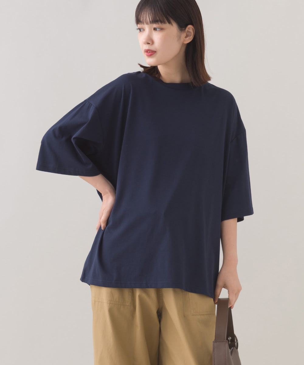 【OMNES】きれいめ無地クルーネックTシャツ 半袖Tシャツ【253W427OMN018】