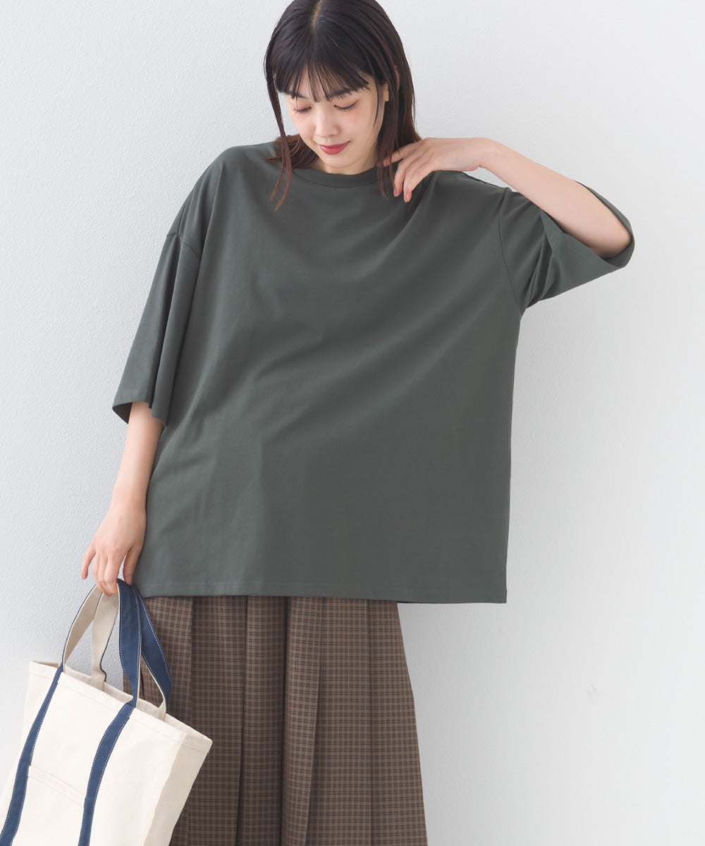 【OMNES】きれいめ無地クルーネックTシャツ 半袖Tシャツ【253W427OMN018】