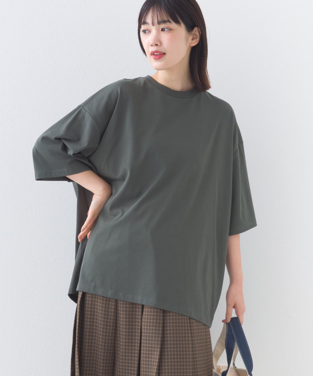 【OMNES】きれいめ無地クルーネックTシャツ 半袖Tシャツ【253W427OMN018】