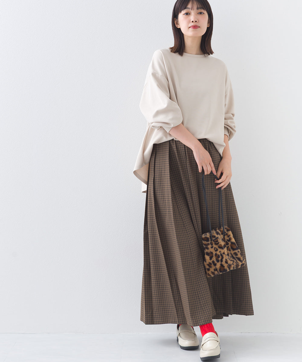 【OMNES】ダンボールニット ボリューム袖ドロップショルダープルオーバー長袖【253W427OMN021】