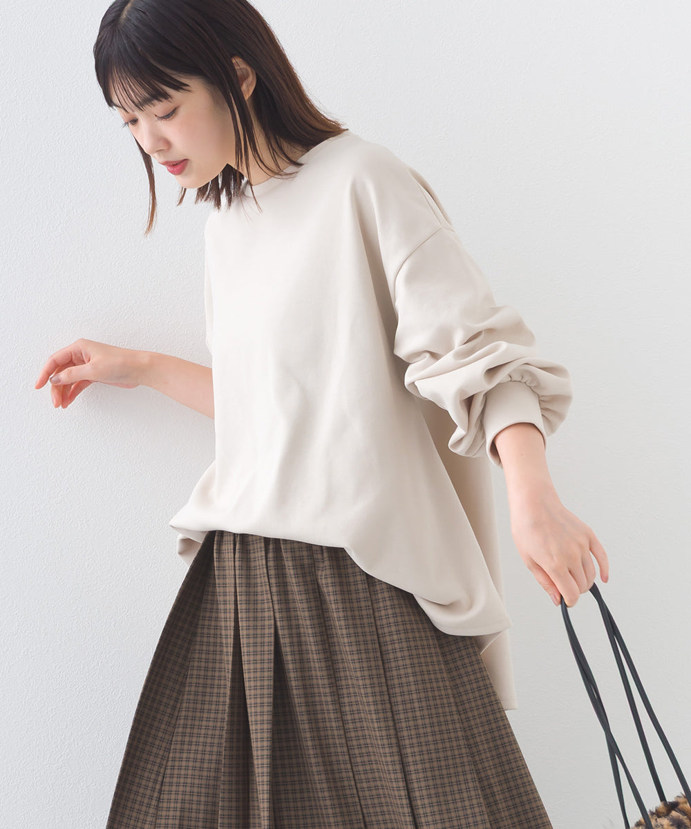 【OMNES】ダンボールニット ボリューム袖ドロップショルダープルオーバー長袖【253W427OMN021】