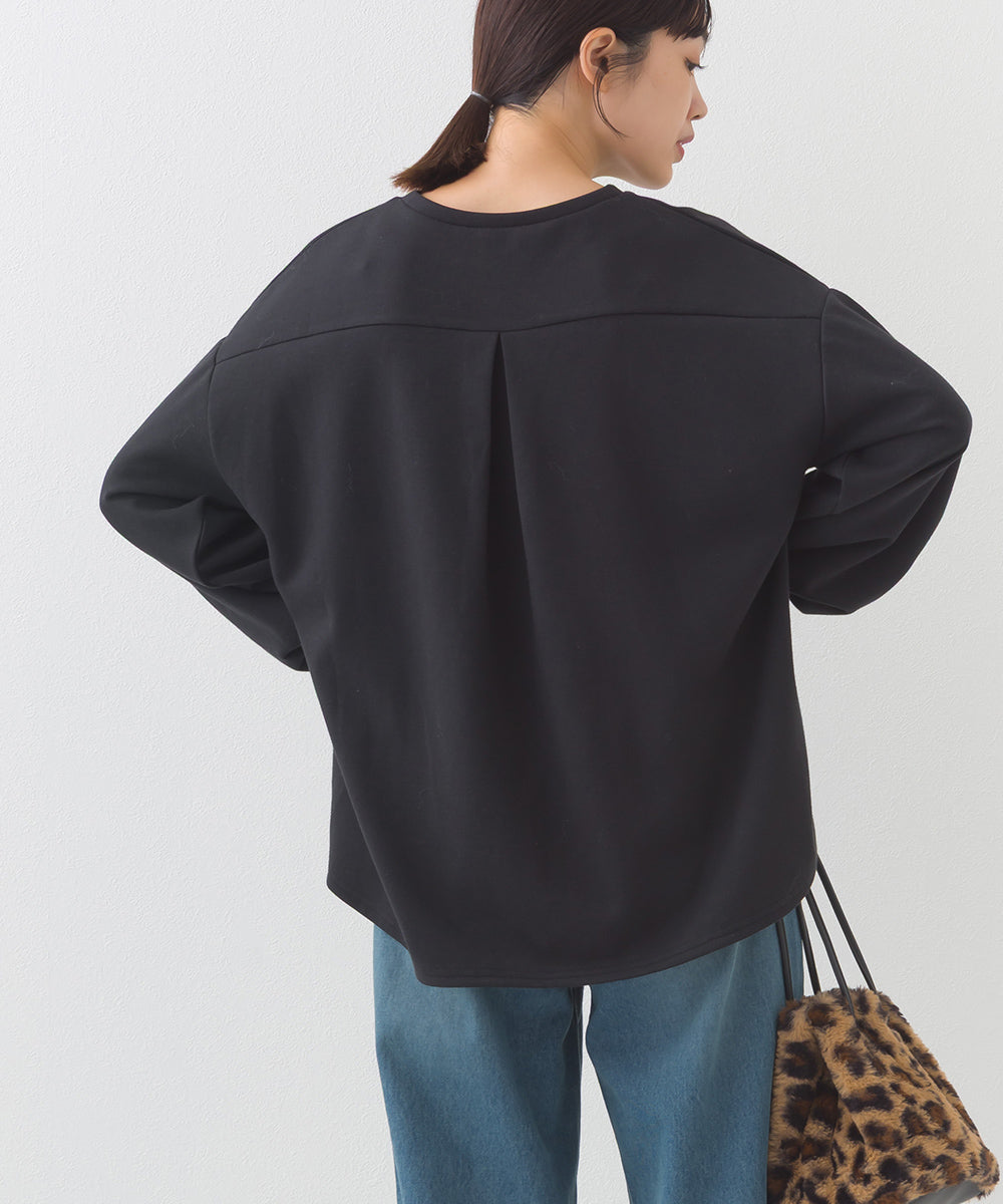 【OMNES】ダンボールニット ボリューム袖ドロップショルダープルオーバー長袖【253W427OMN021】