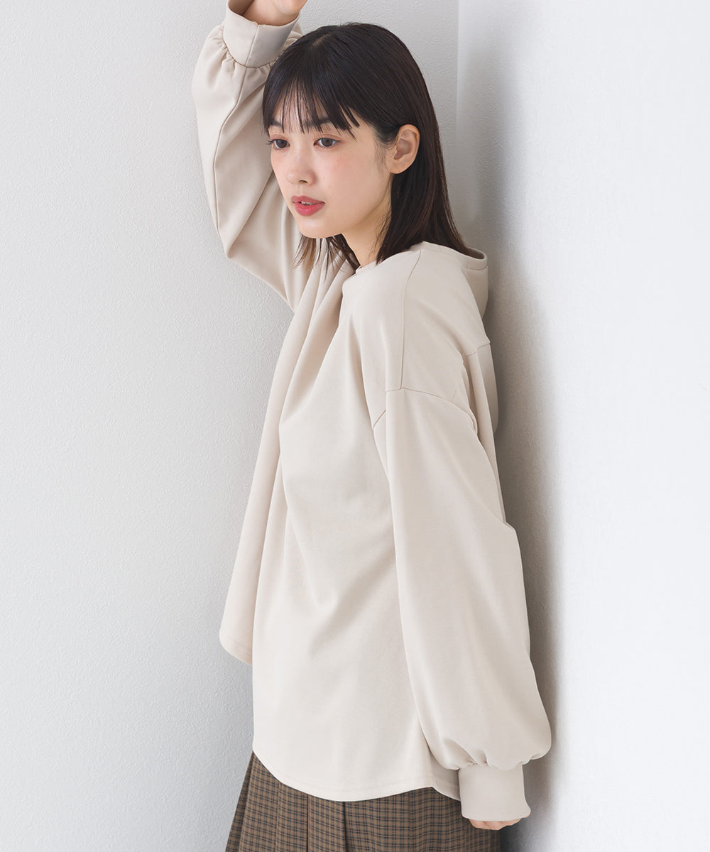 【OMNES】ダンボールニット ボリューム袖ドロップショルダープルオーバー長袖【253W427OMN021】