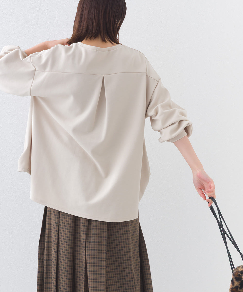 【OMNES】ダンボールニット ボリューム袖ドロップショルダープルオーバー長袖【253W427OMN021】