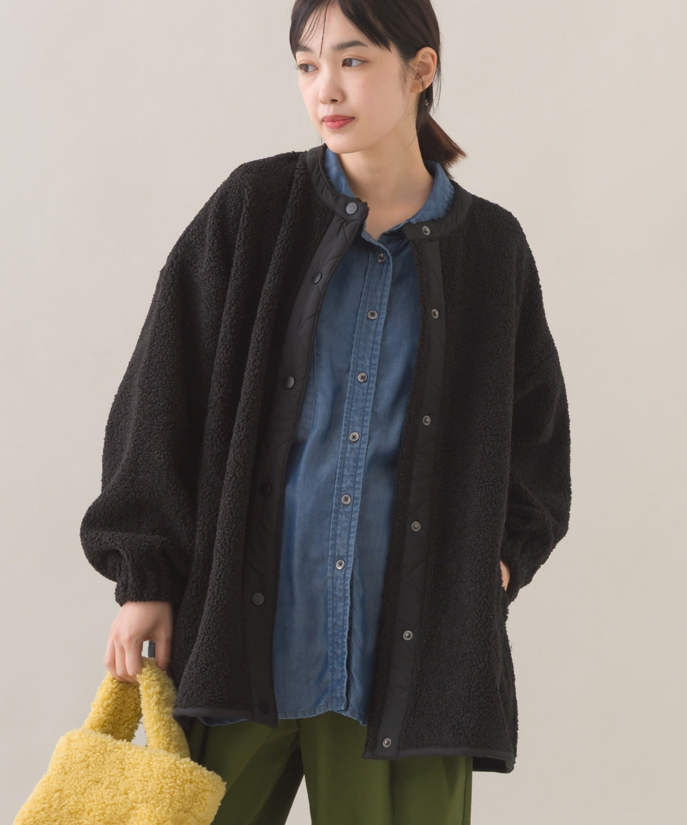 OMNES】ボアオーバーサイズ スナップボタンブルゾンジャケット