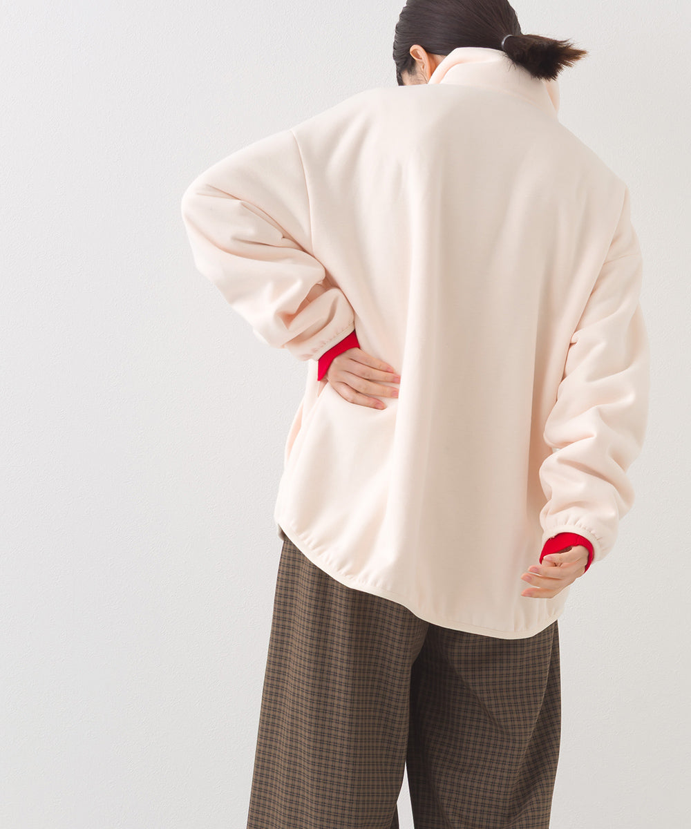 【OMNES】裏起毛ボンディング スタンドジップオーバーサイズブルゾン【253W427OMN031】