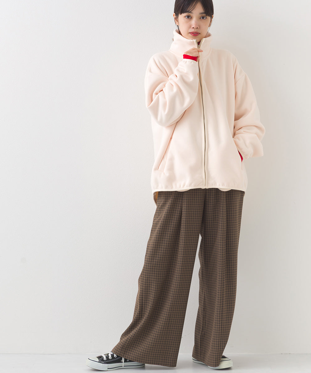 【OMNES】裏起毛ボンディング スタンドジップオーバーサイズブルゾン【253W427OMN031】