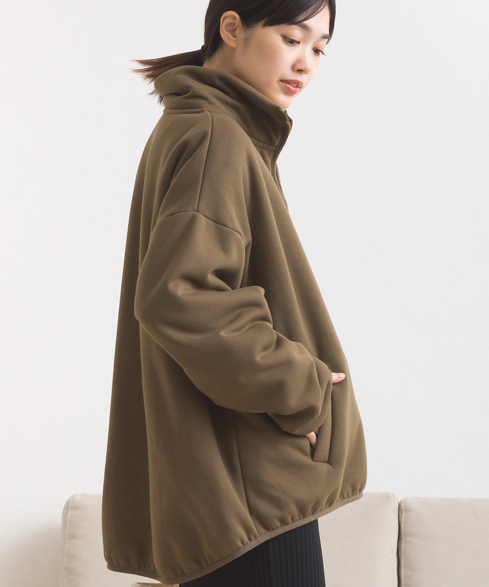 【OMNES】裏起毛ボンディング スタンドジップオーバーサイズブルゾン【253W427OMN031】