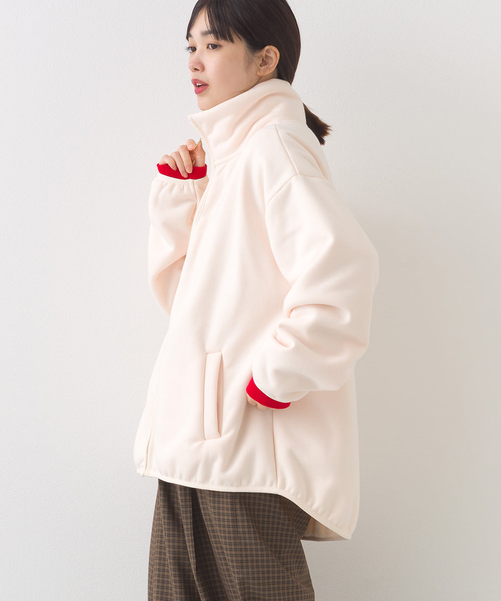 【OMNES】裏起毛ボンディング スタンドジップオーバーサイズブルゾン【253W427OMN031】