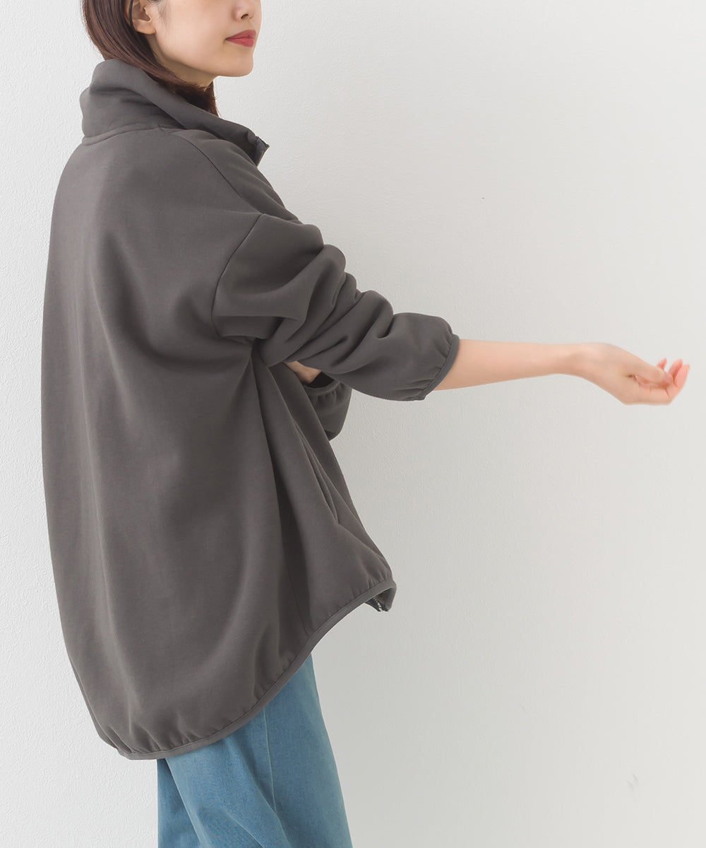 【OMNES】裏起毛ボンディング スタンドジップオーバーサイズブルゾン【253W427OMN031】