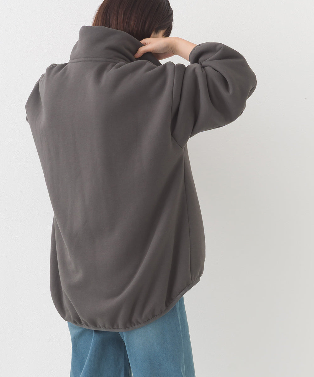 【OMNES】裏起毛ボンディング スタンドジップオーバーサイズブルゾン【253W427OMN031】