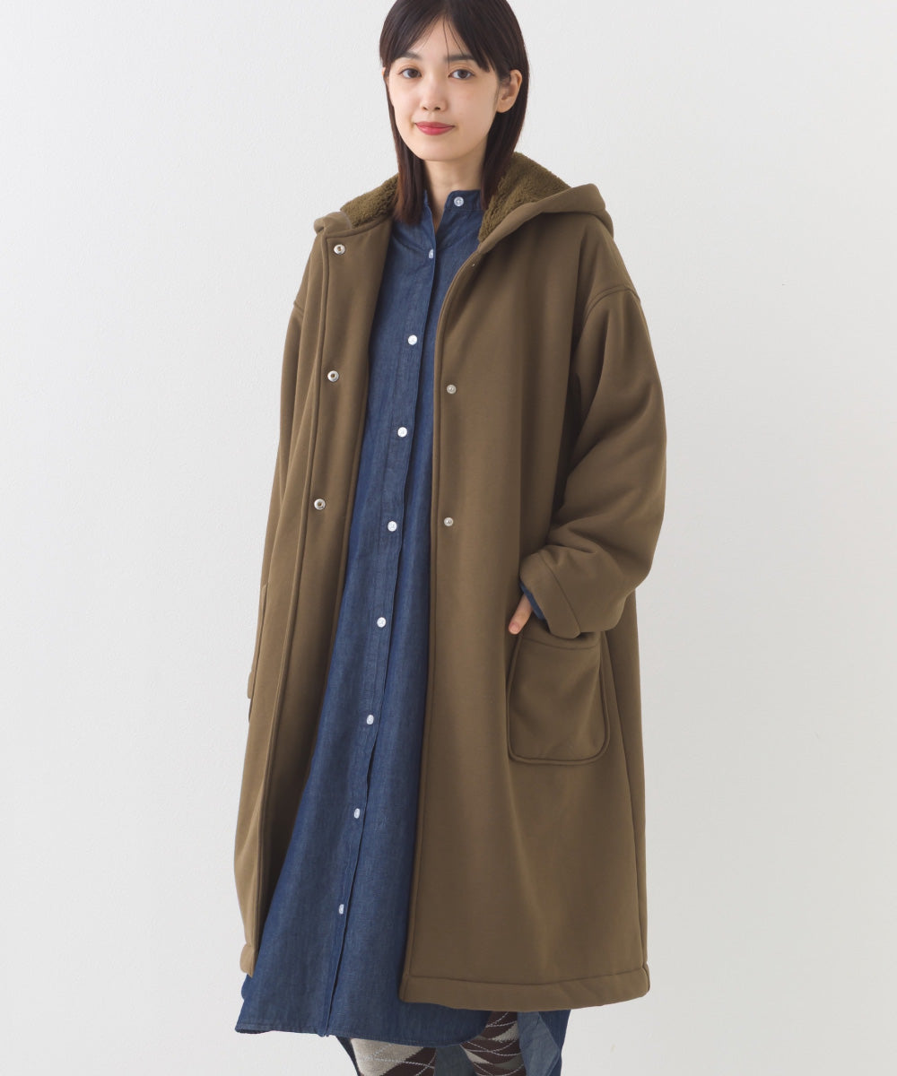 【OMNES】裏起毛ボンディングボタンフードコートアウター【253W427OMN032】