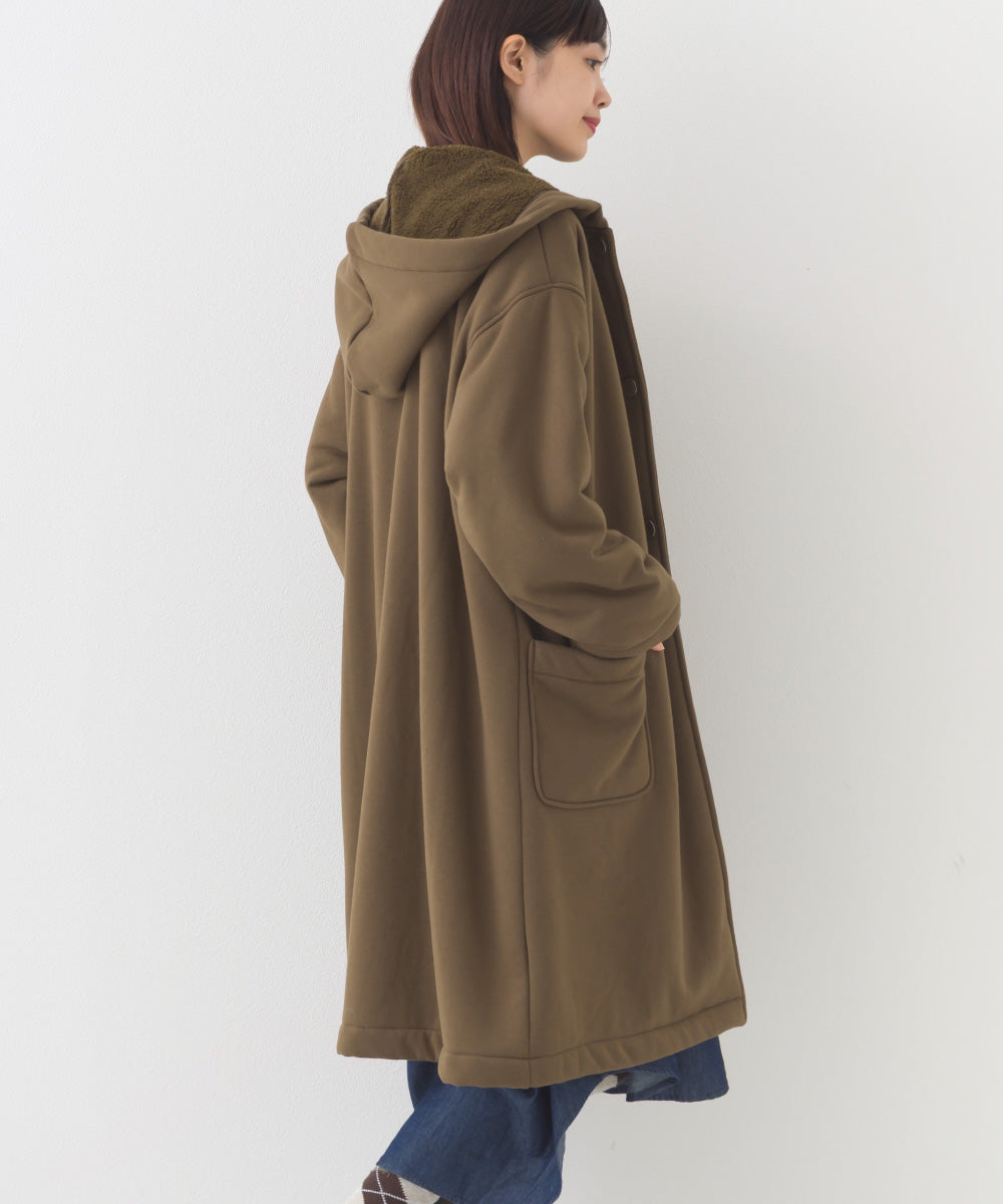 【OMNES】裏起毛ボンディングボタンフードコートアウター【253W427OMN032】