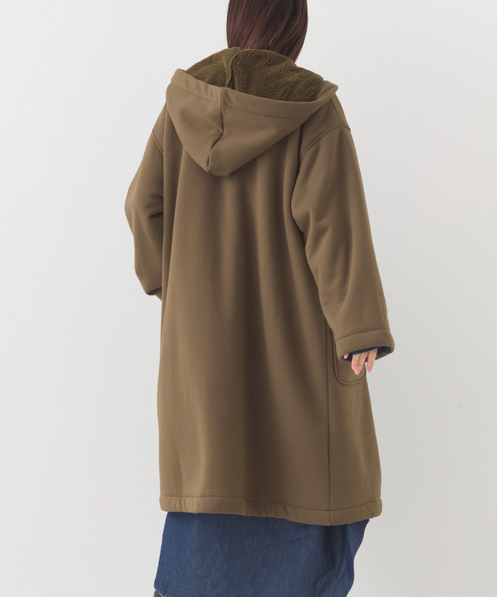 【OMNES】裏起毛ボンディングボタンフードコートアウター【253W427OMN032】