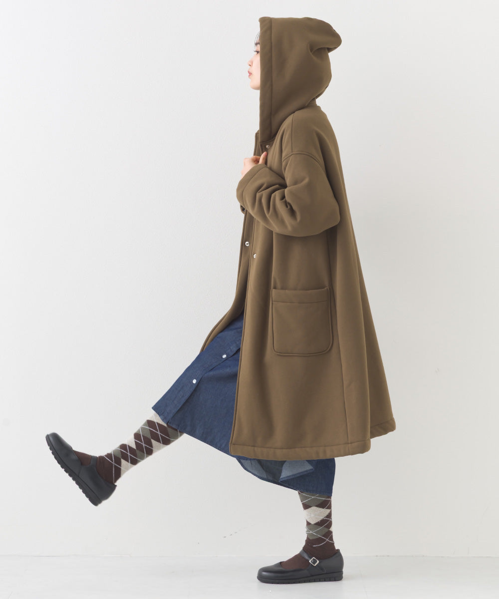 【OMNES】裏起毛ボンディングボタンフードコートアウター【253W427OMN032】