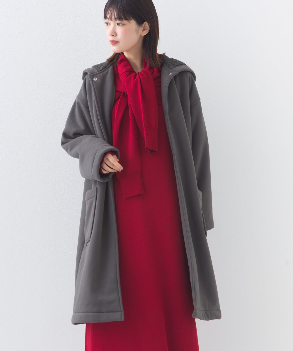 【OMNES】裏起毛ボンディングボタンフードコートアウター【253W427OMN032】