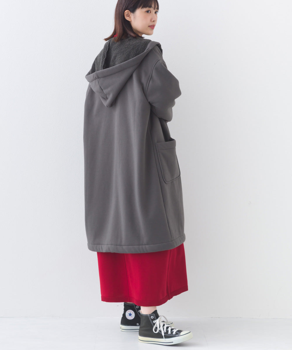 【OMNES】裏起毛ボンディングボタンフードコートアウター【253W427OMN032】