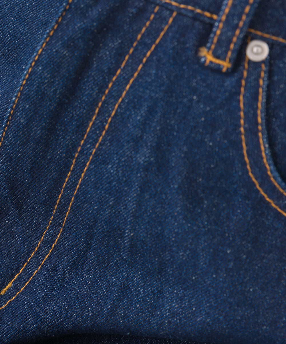 【OMNES】12oz ウォッシュ加工ハイウエストカーブデニムパンツ【253W427OMN038】