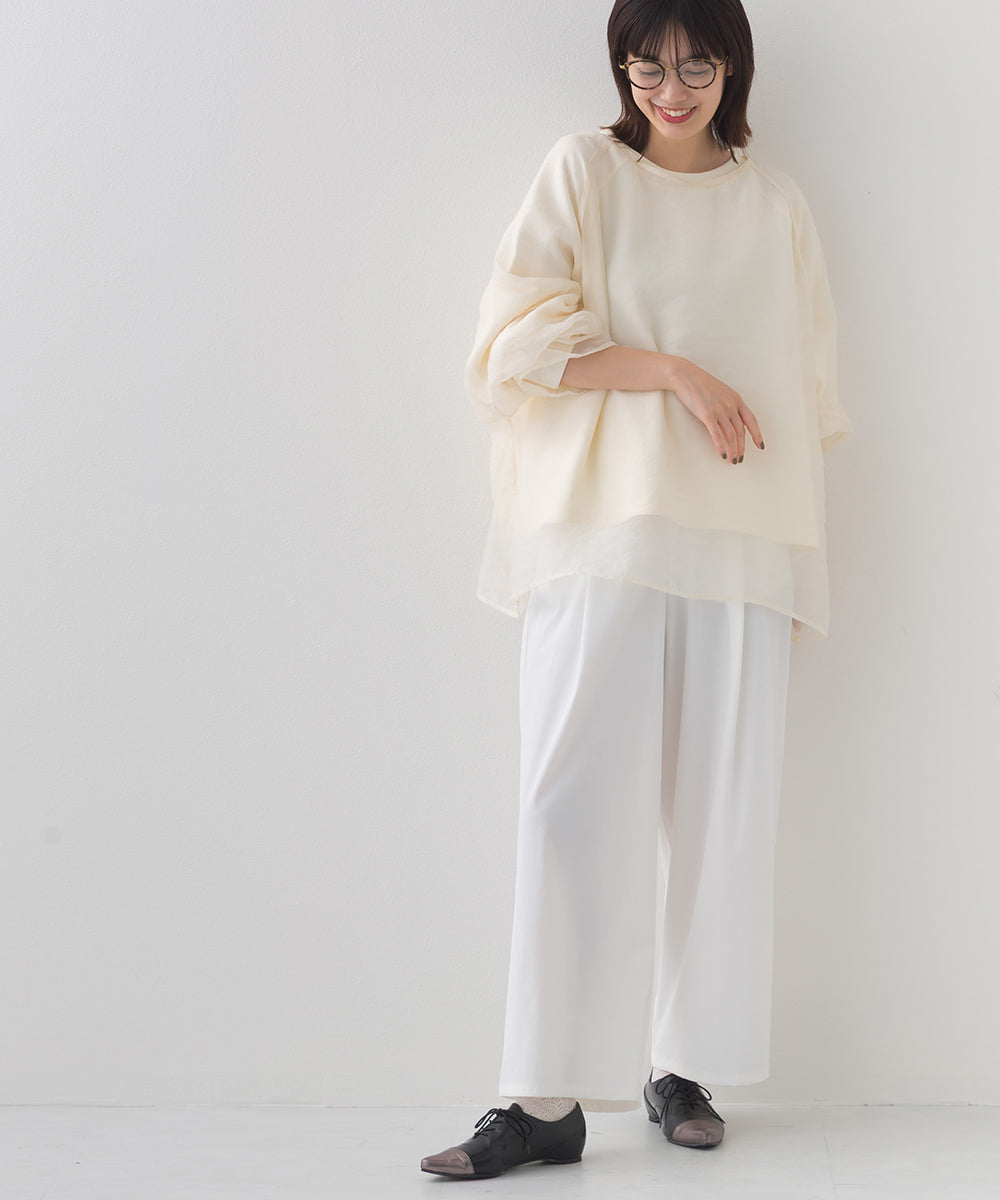 【OMNES】リップストップワイドタックパンツ【253W427OMN044】
