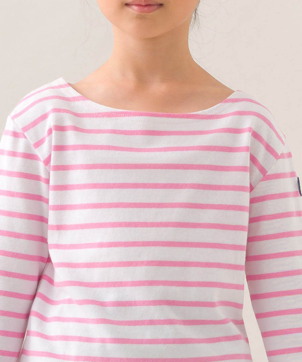 【OMNES】キッズ コットン長袖ボーダーTシャツ【253K427OMN049】