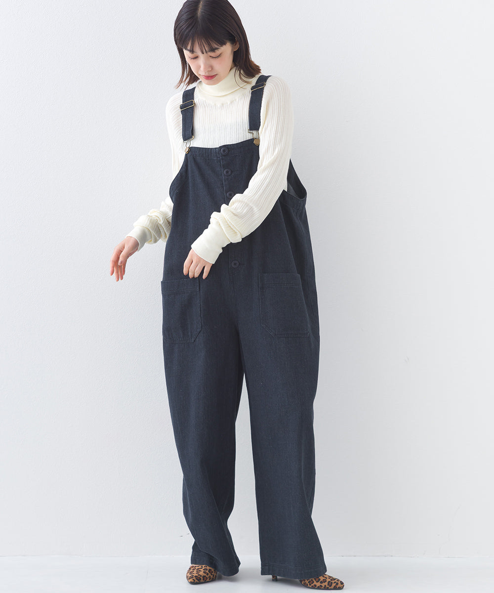 【OMNES】ランダムテレコタートルネック袖くしゅくしゅ長袖ニット【253W427OMN058】