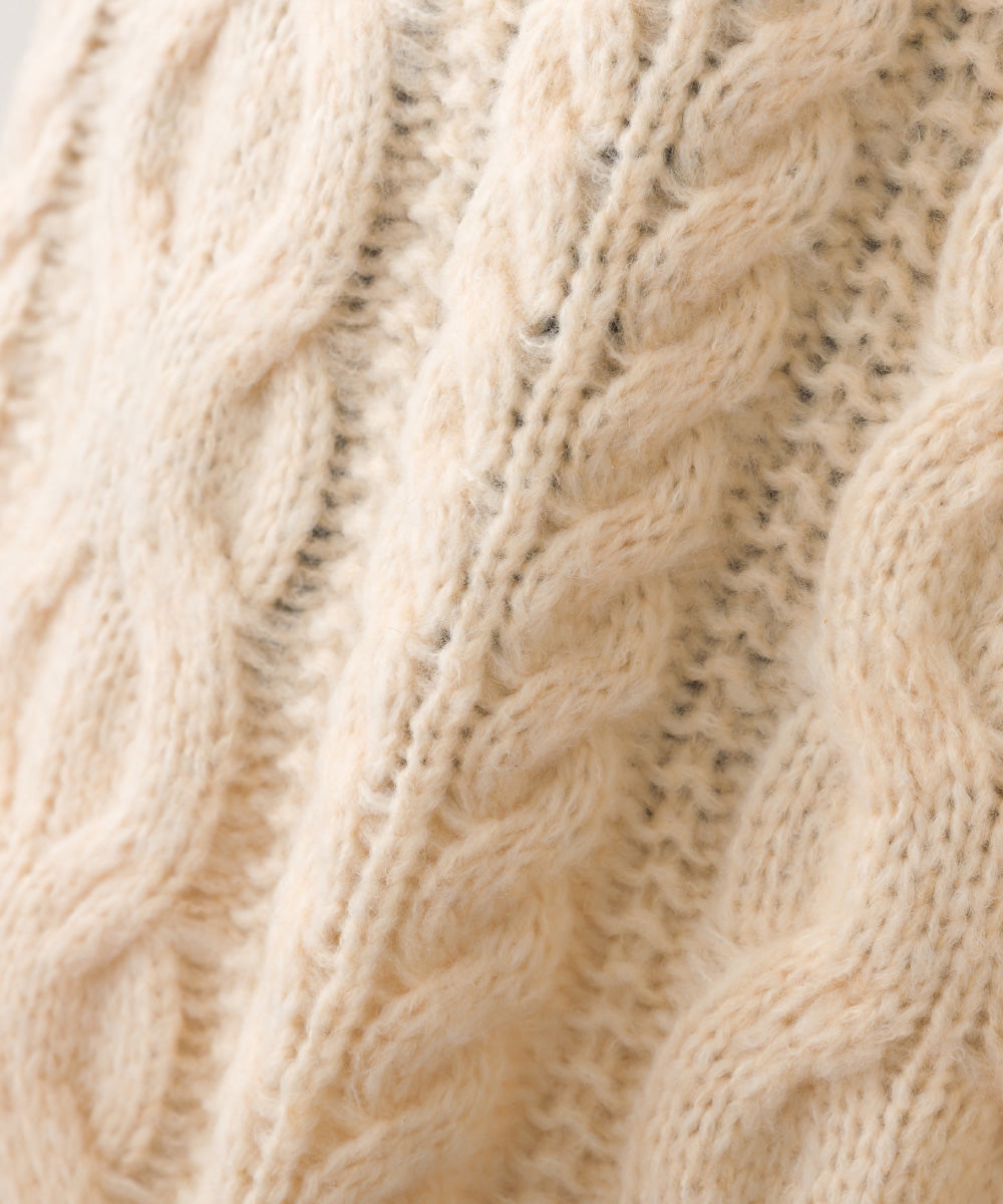 【OMNES】ローゲージアラン編オーバーシルエットニットプルオーバー【253W427OMN059】