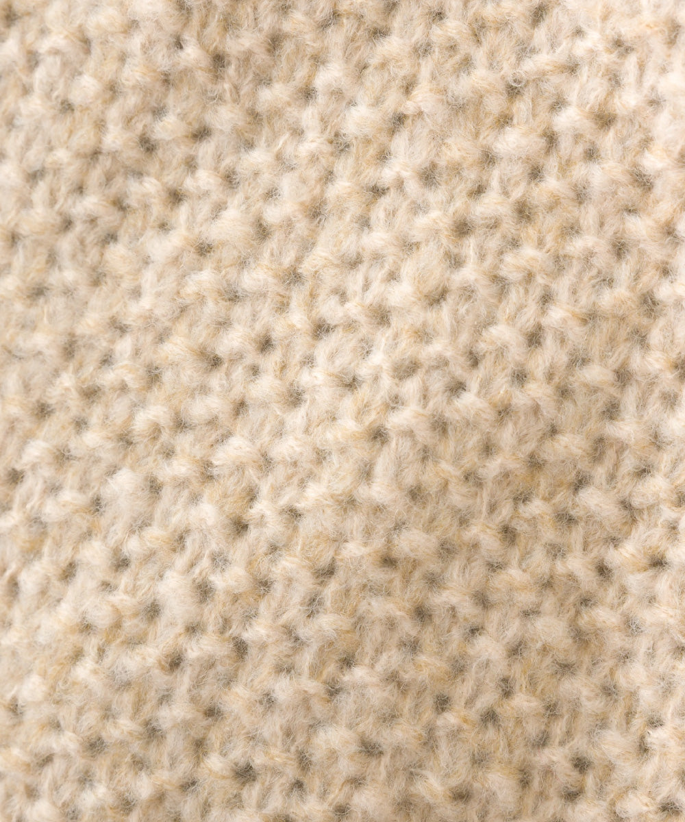 【OMNES】ローゲージジャガードドロップショルダーボレロニットカーディガン【253W427OMN060】