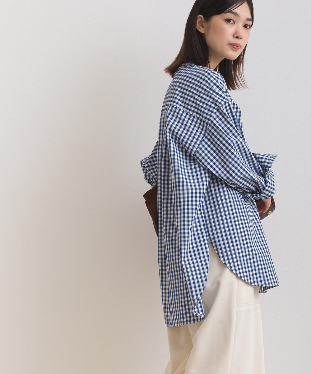 【OMNES】テックコットンバンドカラー長袖シャツ【253W427OMN069】