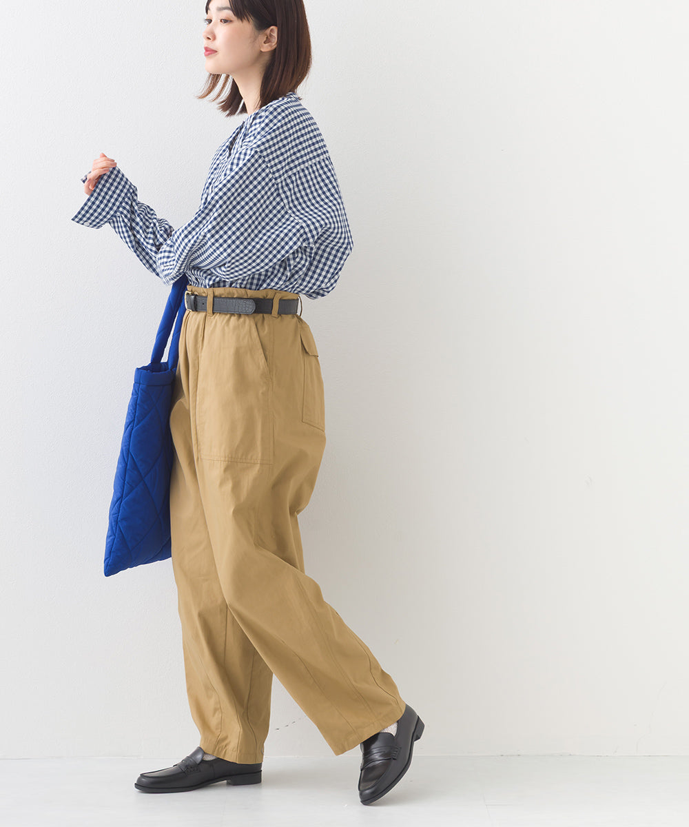 【OMNES】テックコットンバンドカラー長袖シャツ【253W427OMN069】